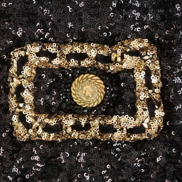 Balmain Runway Short Sequin Jacket With Decorative Golden Details In Black/Gold - Picture 6 of 11